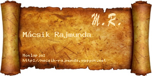 Mácsik Rajmunda névjegykártya